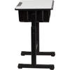 image:imageFlash Furniture Billie Open Front Student Desk for Classrooms or Remote Learning Height Adjust School Desk with Book Box and Bag Hooks BlackGraySet of 10
