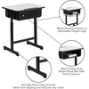 image:imageFlash Furniture Billie Open Front Student Desk for Classrooms or Remote Learning Height Adjust School Desk with Book Box and Bag Hooks BlackGraySet of 1