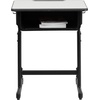 image:imageFlash Furniture Billie Open Front Student Desk for Classrooms or Remote Learning Height Adjust School Desk with Book Box and Bag Hooks BlackGraySet of 1