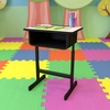 image:imageFlash Furniture Billie Open Front Student Desk for Classrooms or Remote Learning Height Adjust School Desk with Book Box and Bag Hooks BlackGraySet of 10