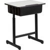 image:imageFlash Furniture Billie Open Front Student Desk for Classrooms or Remote Learning Height Adjust School Desk with Book Box and Bag Hooks BlackGraySet of 10
