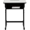 image:imageFlash Furniture Billie Open Front Student Desk for Classrooms or Remote Learning Height Adjust School Desk with Book Box and Bag Hooks BlackGraySet of 10