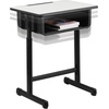 image:imageFlash Furniture Billie Open Front Student Desk for Classrooms or Remote Learning Height Adjust School Desk with Book Box and Bag Hooks BlackGraySet of 10