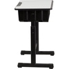 image:imageFlash Furniture Billie Open Front Student Desk for Classrooms or Remote Learning Height Adjust School Desk with Book Box and Bag Hooks BlackGraySet of 1