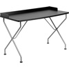 image:imageFlash Furniture Black Computer Desk with Raised Border and Silver Metal FrameBlack