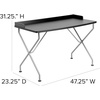 image:imageFlash Furniture Black Computer Desk with Raised Border and Silver Metal FrameBlack