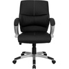 image:imageFlash Furniture Bodie MidBack Black LeatherSoft Contemporary Swivel Managers Office Chair with Arms