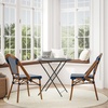 image:imageFlash Furniture Bordeaux Set of 2 IndoorOutdoor Commercial Bistro Stack Chairs  NavyWhite PE Rattan Back and Seat  Natural Bamboo Print Aluminum FrameNavy  WhiteNatural Frame