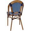 image:imageFlash Furniture Bordeaux Set of 2 IndoorOutdoor Commercial Bistro Stack Chairs  NavyWhite PE Rattan Back and Seat  Natural Bamboo Print Aluminum FrameNavy  WhiteNatural Frame