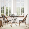 image:imageFlash Furniture Bordeaux Set of 2 IndoorOutdoor Commercial Bistro Stack Chairs  NavyWhite PE Rattan Back and Seat  Natural Bamboo Print Aluminum FrameBlack  WhiteNatural Frame