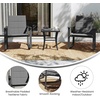 image:imageFlash Furniture Brazos 3 Piece Outdoor Rocking Chair Bistro Set with Flex Comfort Material and Metal Framed Glass Top Table BlackBlackBlack