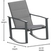 image:imageFlash Furniture Brazos 3 Piece Outdoor Rocking Chair Bistro Set with Flex Comfort Material and Metal Framed Glass Top Table BlackBlackBlack