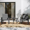 image:imageFlash Furniture Brazos 3 Piece Outdoor Rocking Chair Bistro Set with Flex Comfort Material and Metal Framed Glass Top Table BlackBlackBlack
