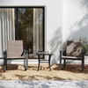 image:imageFlash Furniture Brazos 3 Piece Outdoor Rocking Chair Bistro Set with Flex Comfort Material and Metal Framed Glass Top Table BlackBlackBrown