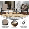 image:imageFlash Furniture Brazos 3 Piece Outdoor Rocking Chair Bistro Set with Flex Comfort Material and Metal Framed Glass Top Table BlackBlackBrown