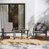 image:imageFlash Furniture Brazos 3 Piece Outdoor Rocking Chair Bistro Set with Flex Comfort Material and Metal Framed Glass Top Table BlackBlackGrey