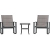 image:imageFlash Furniture Brazos 3 Piece Outdoor Rocking Chair Bistro Set with Flex Comfort Material and Metal Framed Glass Top Table BlackBlackGrey