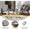 image:imageFlash Furniture Brazos 3 Piece Outdoor Rocking Chair Bistro Set with Flex Comfort Material and Metal Framed Glass Top Table BlackBlackGrey