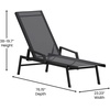 image:imageFlash Furniture Brazos Set of 2 Adjustable Chaise Lounge Chairs with Arms AllWeather Outdoor FivePosition Recliners BlackBrownBlackBlack