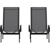 image:imageFlash Furniture Brazos Set of 2 Adjustable Chaise Lounge Chairs with Arms AllWeather Outdoor FivePosition Recliners BlackBrownBlackBlack