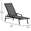 image:imageFlash Furniture Brazos Set of 2 Adjustable Chaise Lounge Chairs with Arms AllWeather Outdoor FivePosition Recliners BlackBrownBlackBlack