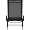 image:imageFlash Furniture Brazos Set of 2 Adjustable Chaise Lounge Chairs with Arms AllWeather Outdoor FivePosition Recliners BlackBrownBlackBlack