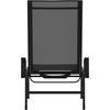 image:imageFlash Furniture Brazos Set of 2 Adjustable Chaise Lounge Chairs with Arms AllWeather Outdoor FivePosition Recliners BlackBrownBlackBlack