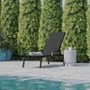 image:imageFlash Furniture Brazos Set of 2 Adjustable Chaise Lounge Chairs with Arms AllWeather Outdoor FivePosition Recliners BlackBrownBlackBlack
