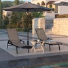 image:imageFlash Furniture Brazos Set of 2 Adjustable Chaise Lounge Chairs with Arms AllWeather Outdoor FivePosition Recliners BlackBrownBrownBlack