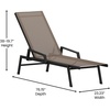 image:imageFlash Furniture Brazos Set of 2 Adjustable Chaise Lounge Chairs with Arms AllWeather Outdoor FivePosition Recliners BlackBrownBrownBlack