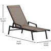 image:imageFlash Furniture Brazos Set of 2 Adjustable Chaise Lounge Chairs with Arms AllWeather Outdoor FivePosition Recliners BlackBrownBrownBlack