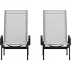 image:imageFlash Furniture Brazos Set of 2 Adjustable Chaise Lounge Chairs with Arms AllWeather Outdoor FivePosition Recliners BlackBrownGrayBlack