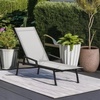 image:imageFlash Furniture Brazos Set of 2 Adjustable Chaise Lounge Chairs with Arms AllWeather Outdoor FivePosition Recliners BlackBrownGrayBlack