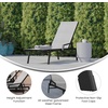 image:imageFlash Furniture Brazos Set of 2 Adjustable Chaise Lounge Chairs with Arms AllWeather Outdoor FivePosition Recliners BlackBrownGrayBlack