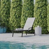 image:imageFlash Furniture Brazos Set of 2 Adjustable Chaise Lounge Chairs with Arms AllWeather Outdoor FivePosition Recliners BlackBrownGrayBlack