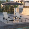 image:imageFlash Furniture Brazos Set of 2 Adjustable Chaise Lounge Chairs with Arms AllWeather Outdoor FivePosition Recliners BlackBrownGrayBlack