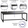 image:imageFlash Furniture Brock Commercial Grade Steel Modern Patio Coffee Table Rectangular Outdoor Coffee Table with Textured Top and Square Leg Frame Black