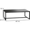 image:imageFlash Furniture Brock Commercial Grade Steel Modern Patio Coffee Table Rectangular Outdoor Coffee Table with Textured Top and Square Leg Frame Black