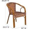 image:imageFlash Furniture Cadiz Series Dark Red BambooAluminum IndoorOutdoor RestaurantPatio Chair with Burning Brown RattanBurning Brown RattanDark Red Bambooaluminum Frame
