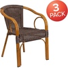 image:imageFlash Furniture Cadiz Series Dark Red BambooAluminum IndoorOutdoor RestaurantPatio Chair with Burning Brown RattanDark Brown RattanRed Bambooaluminum Frame