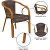 image:imageFlash Furniture Cadiz Series Dark Red BambooAluminum IndoorOutdoor RestaurantPatio Chair with Burning Brown RattanDark Brown RattanRed Bambooaluminum Frame