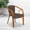 image:imageFlash Furniture Cadiz Series Dark Red BambooAluminum IndoorOutdoor RestaurantPatio Chair with Burning Brown RattanDark Brown RattanRed Bambooaluminum Frame