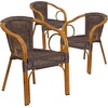 image:imageFlash Furniture Cadiz Series Dark Red BambooAluminum IndoorOutdoor RestaurantPatio Chair with Burning Brown RattanDark Brown RattanRed Bambooaluminum Frame