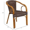 image:imageFlash Furniture Cadiz Series Dark Red BambooAluminum IndoorOutdoor RestaurantPatio Chair with Burning Brown RattanDark Brown RattanRed Bambooaluminum Frame