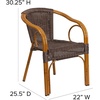 image:imageFlash Furniture Cadiz Series Dark Red BambooAluminum IndoorOutdoor RestaurantPatio Chair with Burning Brown RattanDark Brown RattanRed Bambooaluminum Frame