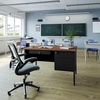 image:imageFlash Furniture Cambridge Right Side Single Pedestal Desk with 3 Locking Drawers Commercial Grade Teachers or Office Desk 30x48 Metal Frame WalnutBlackWalnut