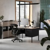 image:imageFlash Furniture Cambridge Right Side Single Pedestal Desk with 3 Locking Drawers Commercial Grade Teachers or Office Desk 30x48 Metal Frame WalnutBlackWhite Oak