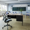 image:imageFlash Furniture Cambridge Right Side Single Pedestal Desk with 3 Locking Drawers Commercial Grade Teachers or Office Desk 30x48 Metal Frame WalnutBlackWhite Oak