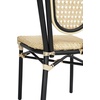 image:imageFlash Furniture Cannes IndoorOutdoor Commercial Thonet French Bistro Stack Chair  Natural PE Cane Rattan Back and Seat  White Metal FrameNaturalBlack Frame