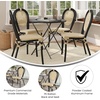 image:imageFlash Furniture Cannes IndoorOutdoor Commercial Thonet French Bistro Stack Chair  Natural PE Cane Rattan Back and Seat  White Metal FrameNaturalBlack Frame